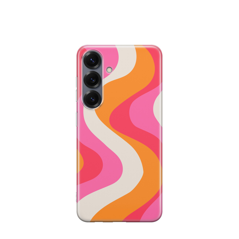 Samsung Galaxy S25 Gummi Hülle Sonnenwellen 2 - Pink