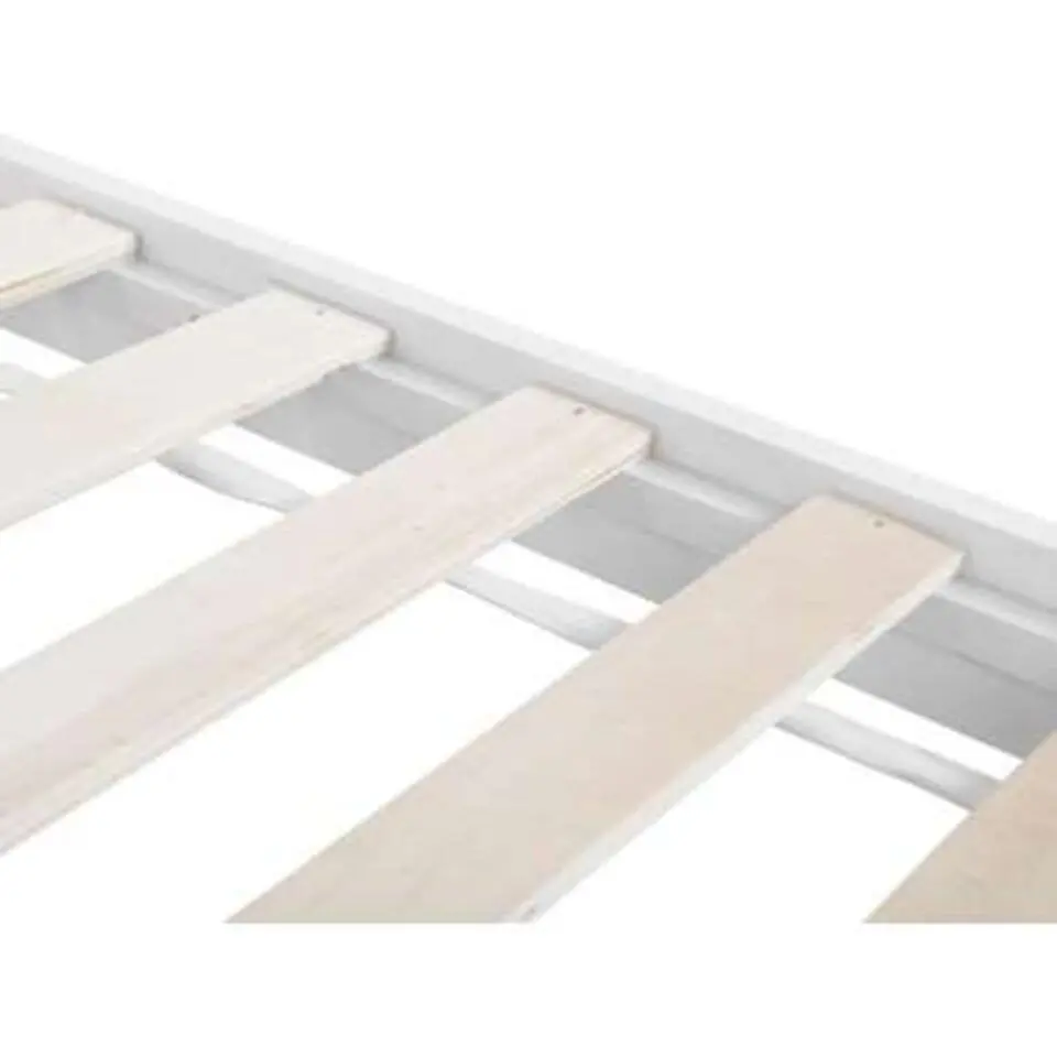 FLORAC - Eenpersoonsbed - Wit - 90 x 200 cm - Dennenhout