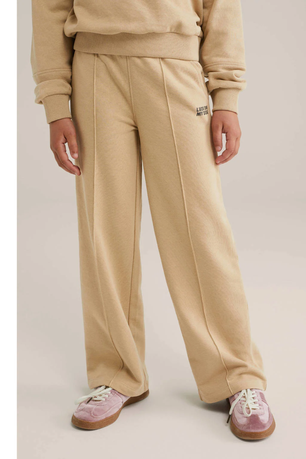 WE Fashion loose casual broek beige