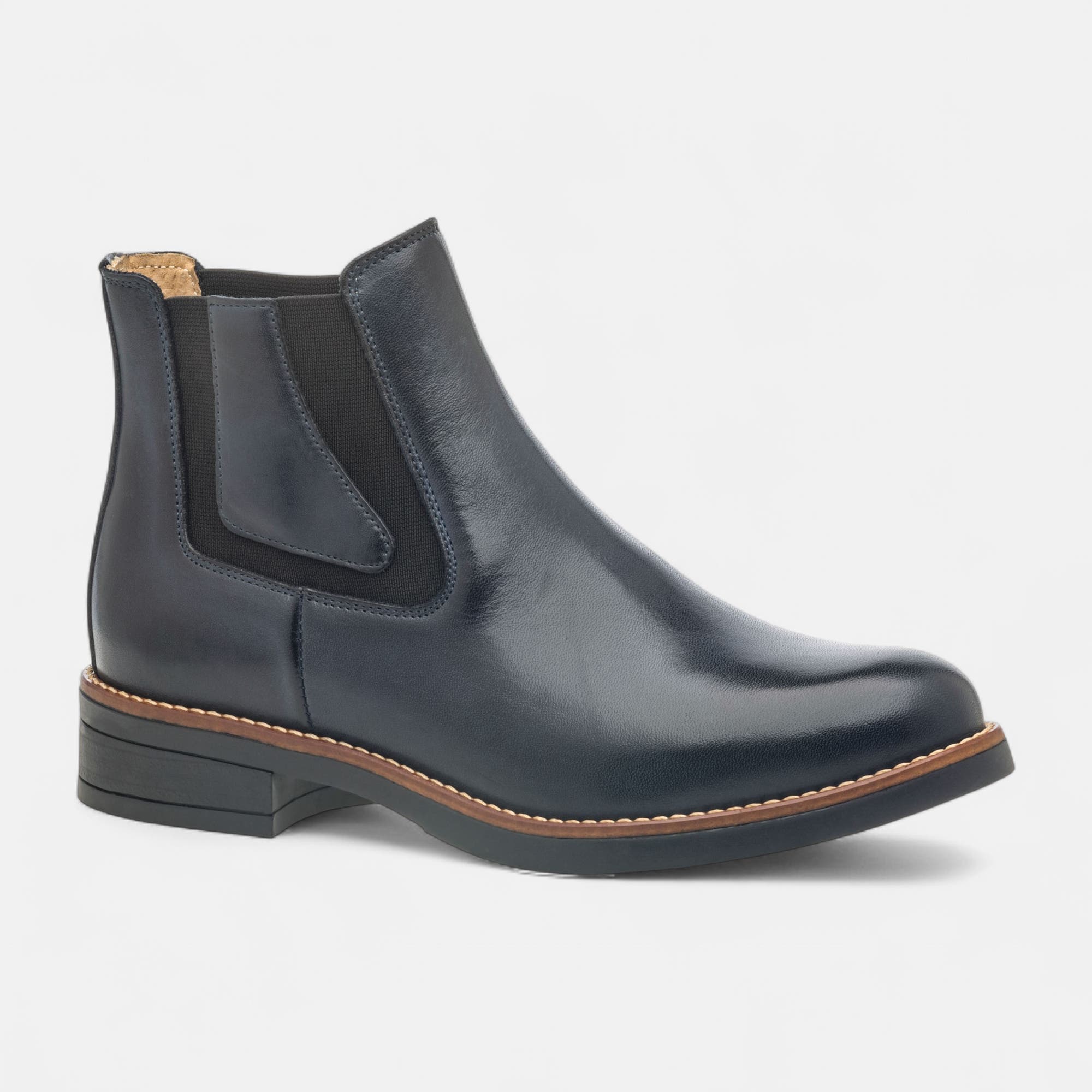 Boots chelsea Femme en cuir bleu marine