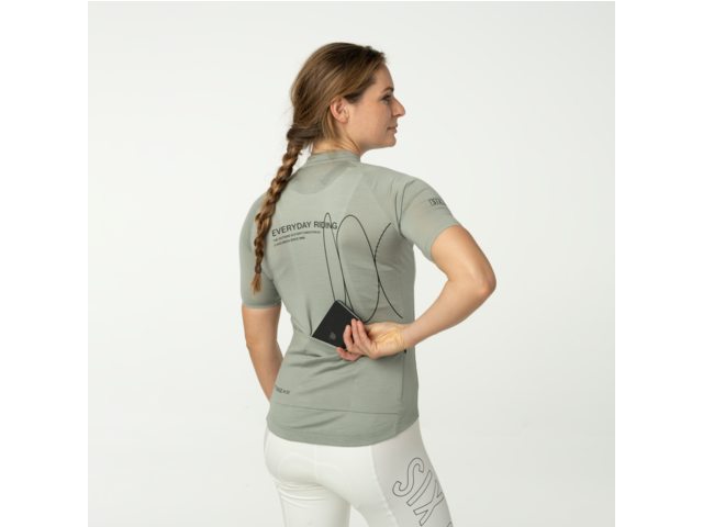 AGU SIX6 Merino kortærmet cykeltrøje Highland Green dame