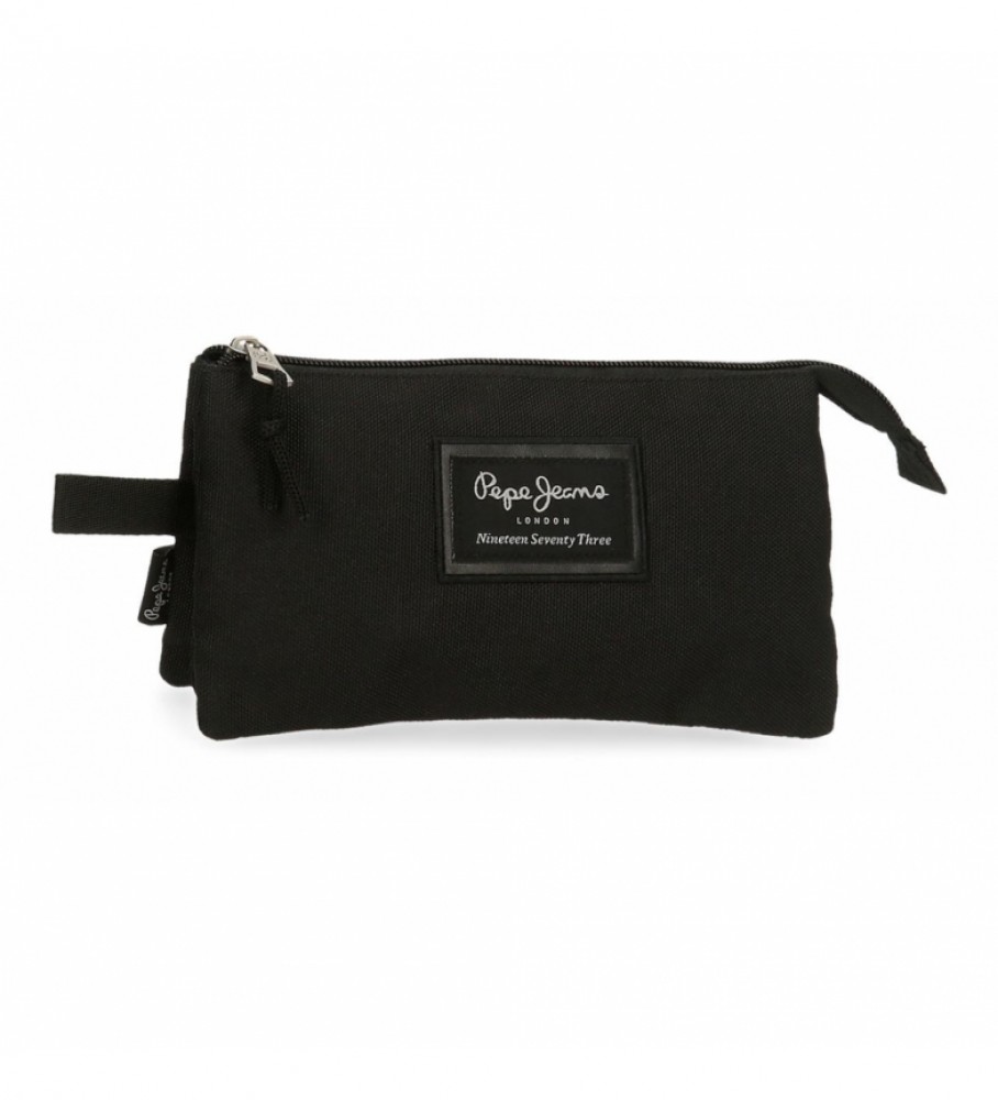 Estojo Pepe Jeans com três compartimentos 6334321 preto