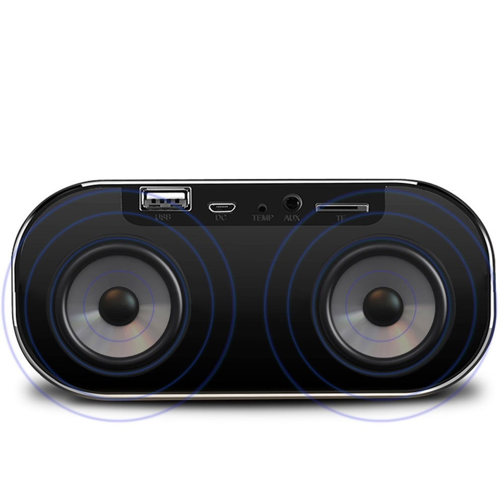 Bluetooth 4.2 Radio Wecker Lautsprecher mit Thermometer USB / Micro SD / Aux-In   2200mAh Akku   USB Ladeport - Rosa