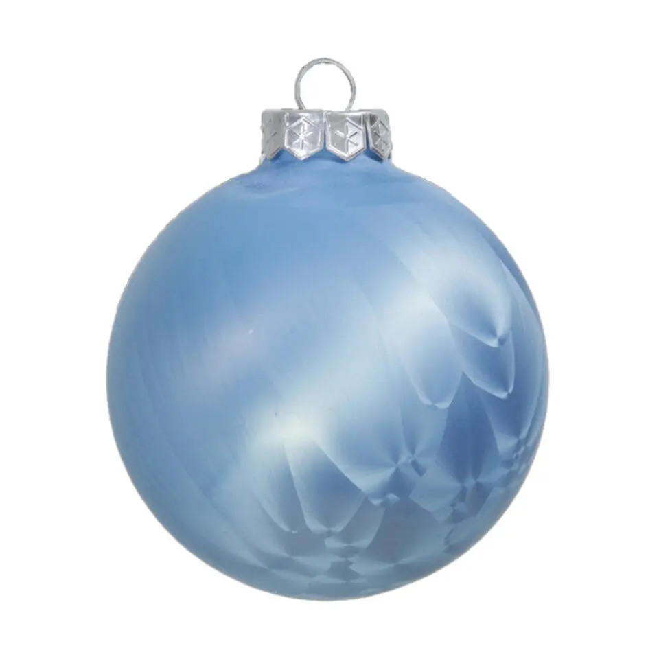 Othmar Decorations Luxe kerstballen - 12x -6 cm - blauw -glas