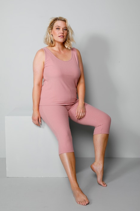 Unterhemd, Slim Fit, Rippjersey, Rundhals, ärmellos