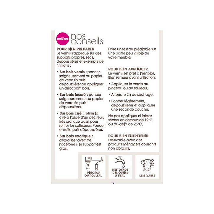 Vernis meubles et objets mat incolore 1 L Colours
