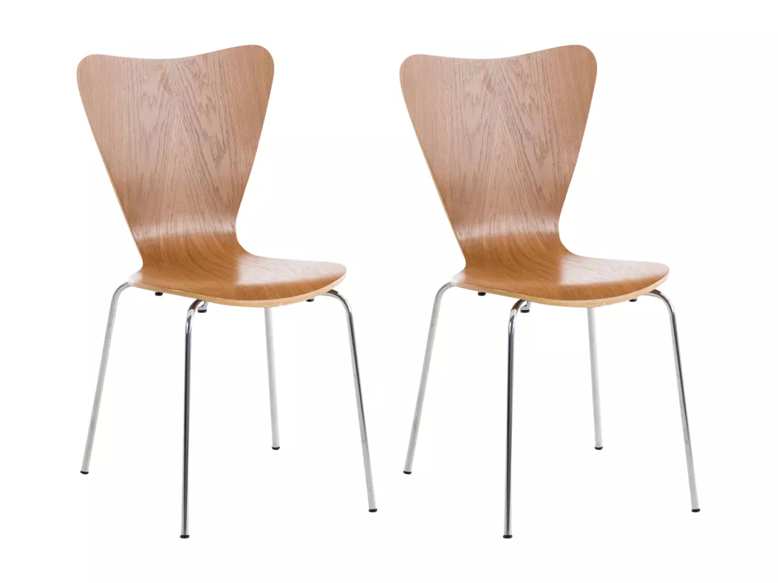 Lot de 2 Chaise de conférence - Bois & Antique - Chêne - Calisto