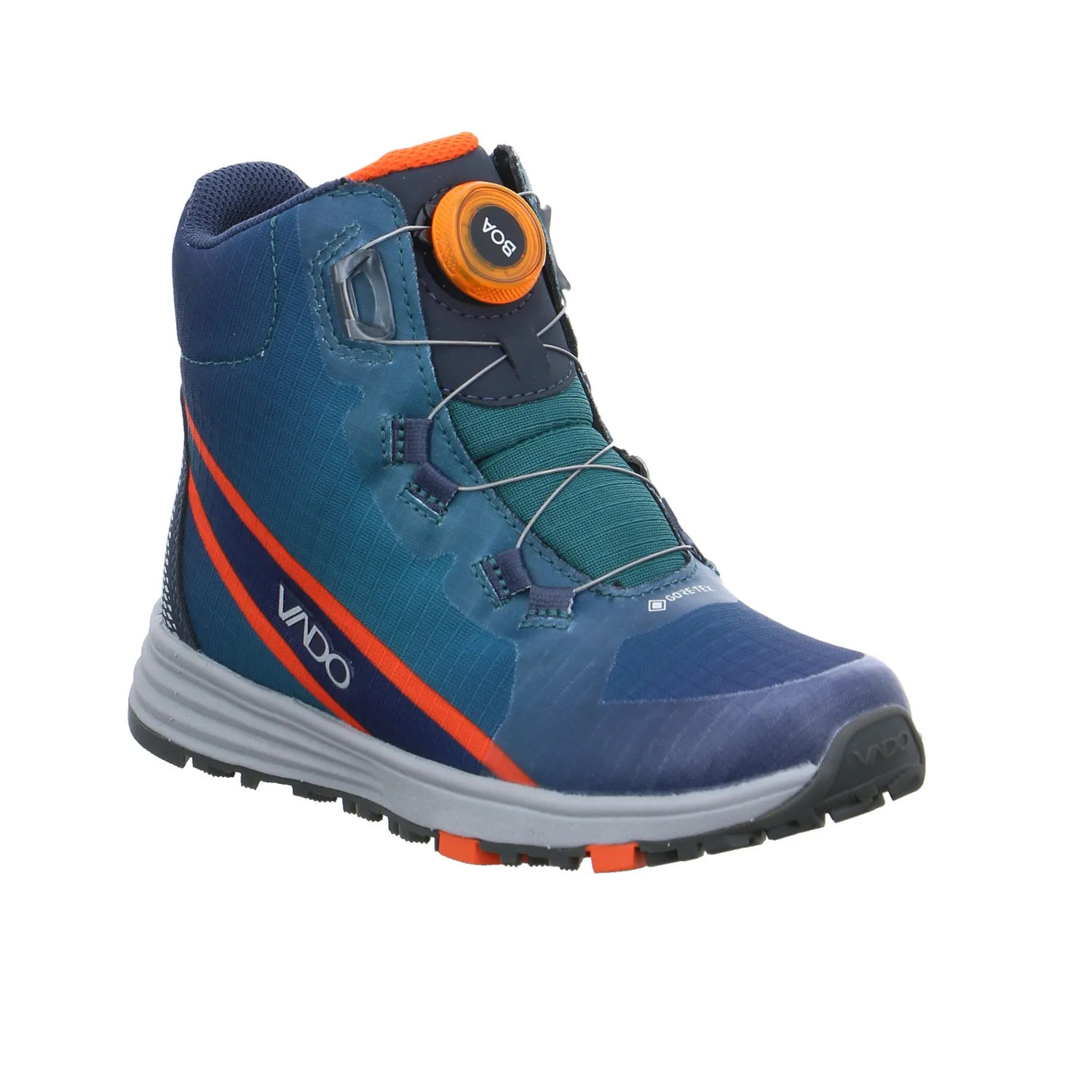 VADO Jungen- Snowboot Membran Blau Textil  Winter-Sneaker high