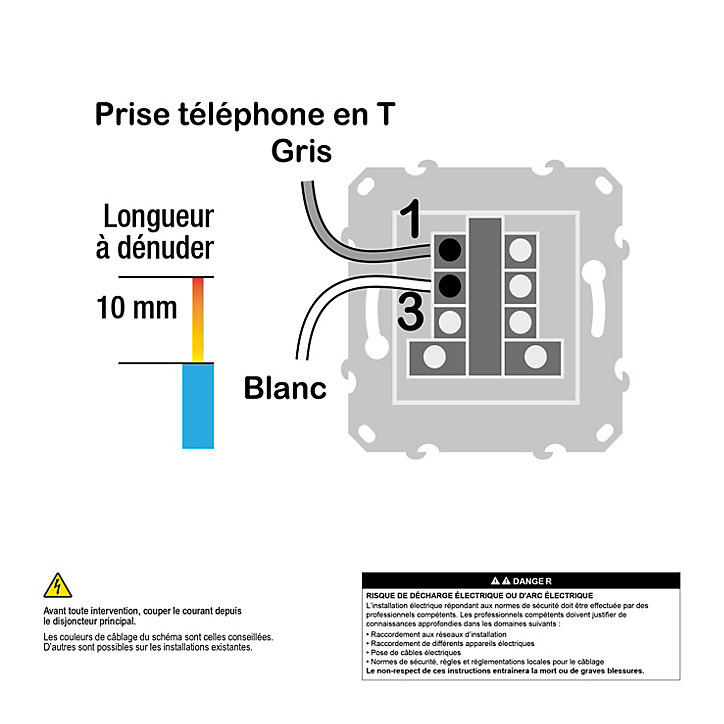 Mécanisme prise téléphone en T Schneider Electric Unica Déco anthracite