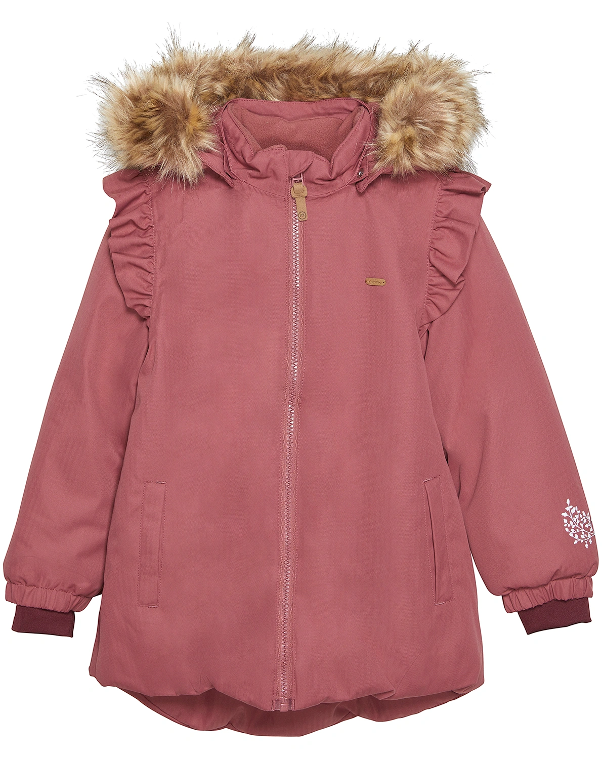Schneejacke BIRGA mit Kunstfellbesatz in roan rouge