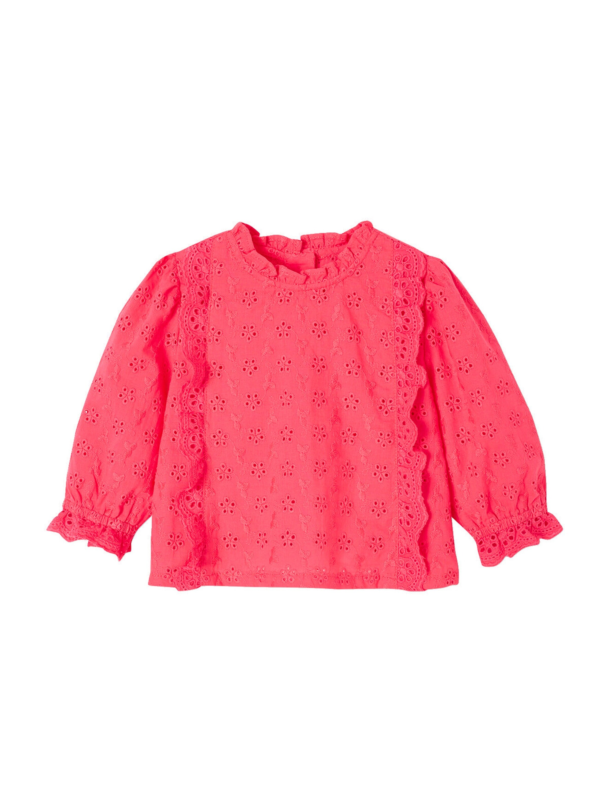Vertbaudet Mädchen Baby Volantbluse bonbon rosa