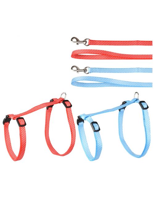 Flamingo Kattenharnas + Lijn Grote Kat Aiwa - Kattentuigje - Assorti 25-40cm 10mm