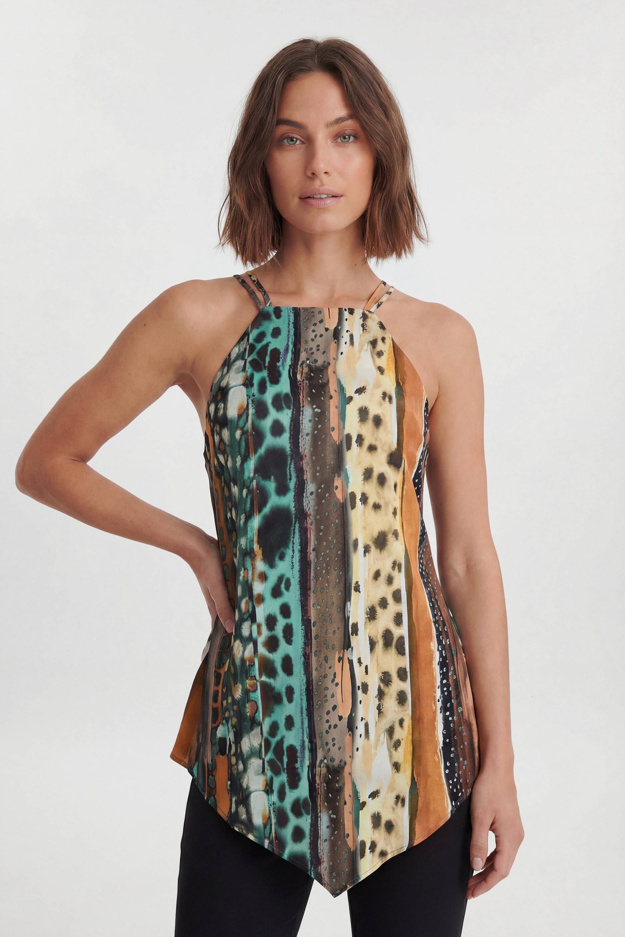 KarenMillen Haut En Satin De Viscose À Imprimé Animalier Multicolore