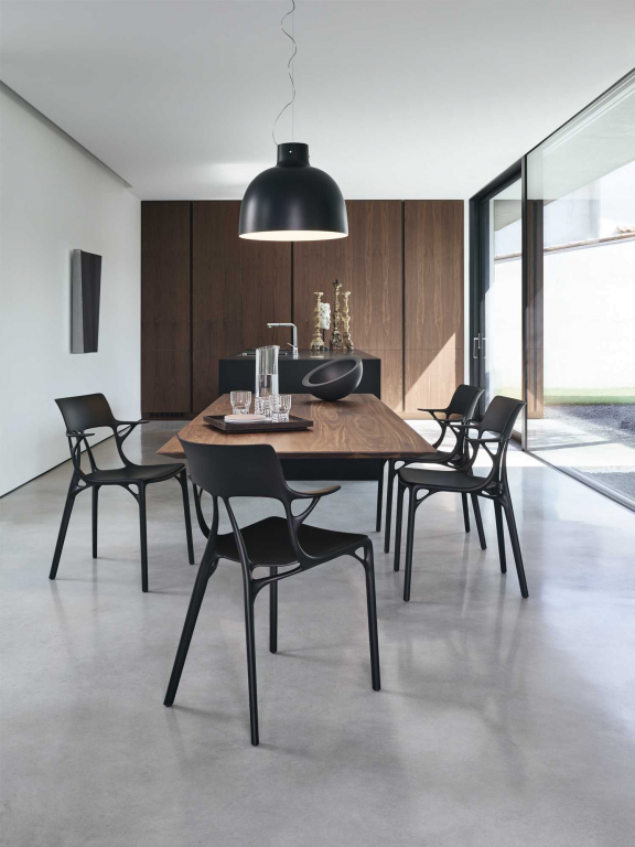 Kartell A.I. met armleuning stoel zwart