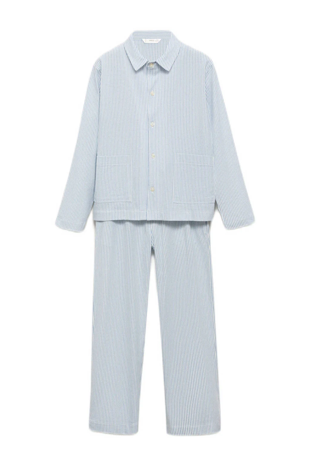 Mango Kids pyjamaset kids lichtblauw/wit