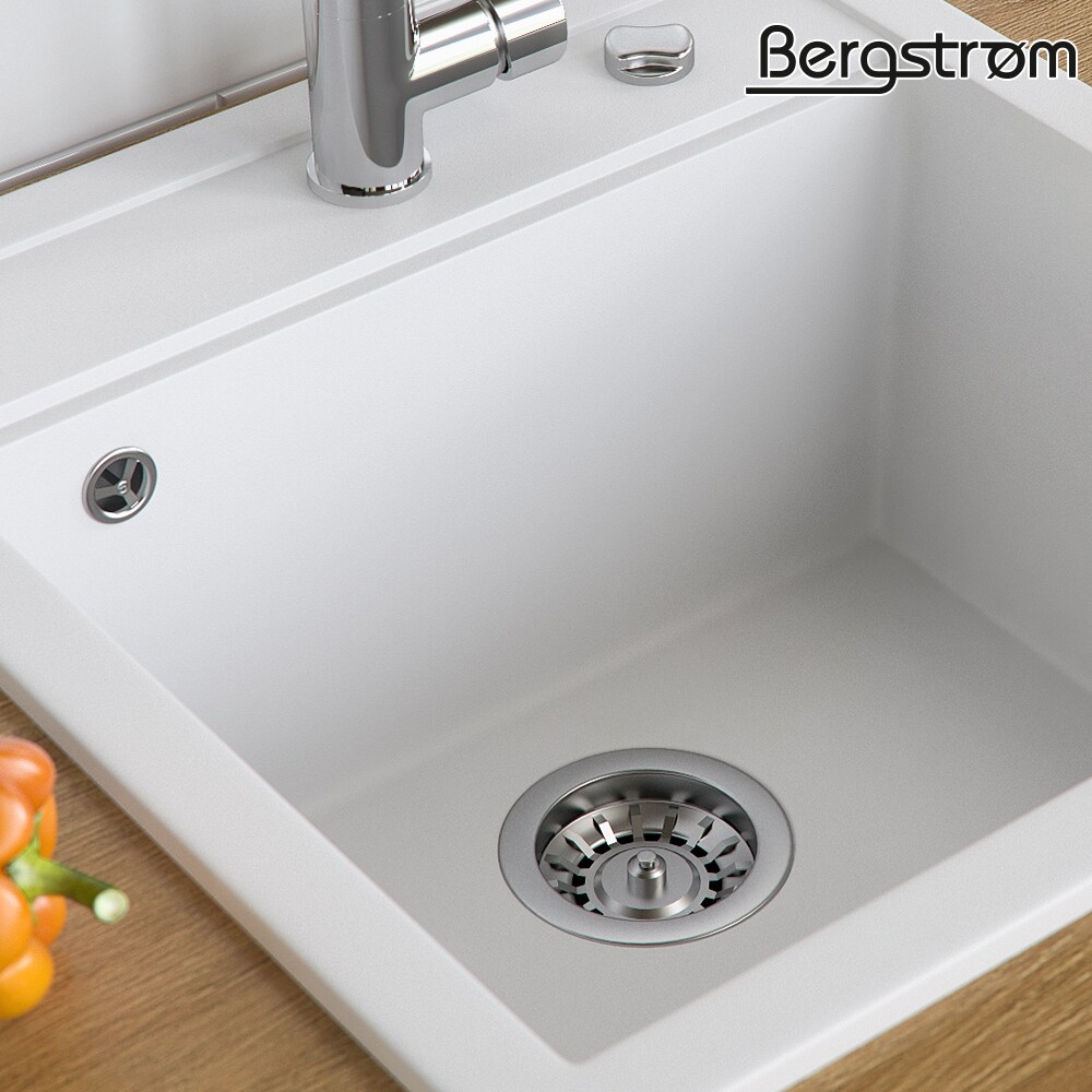 Bergström Granit Spüle Küchenspüle Einbauspüle Spülbecken 490x500mm Weiß