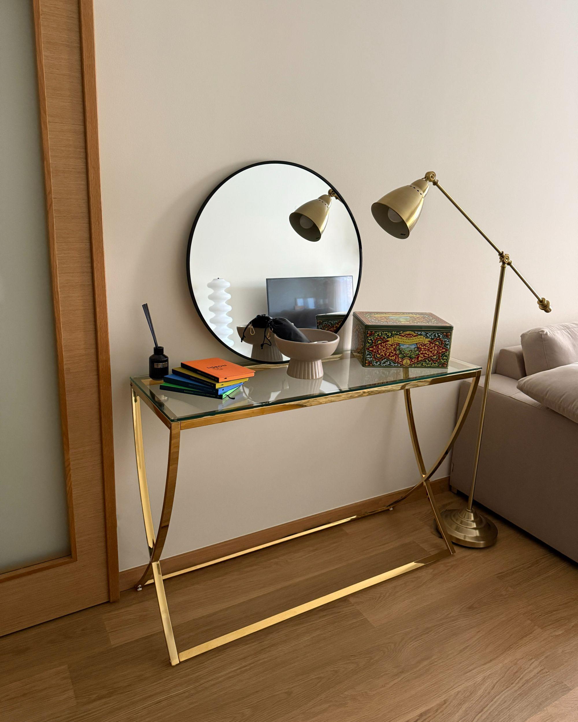Sidetable RINGGOLD Veiligheidsglas Goud