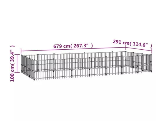 Chenil cage enclos pac noire 679 x 291 x 100 cm 02_0041814