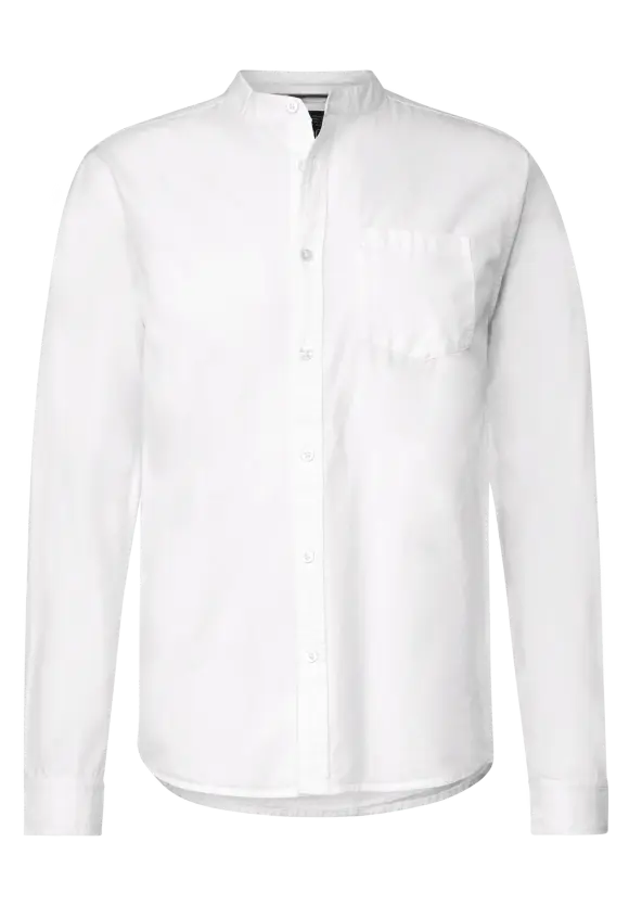 Stehkragen Hemd - White