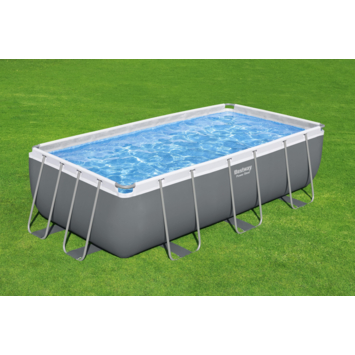 Bestway zwembad Power Steel rechthoek 404 x 201 x 100 cm grijs met pomp