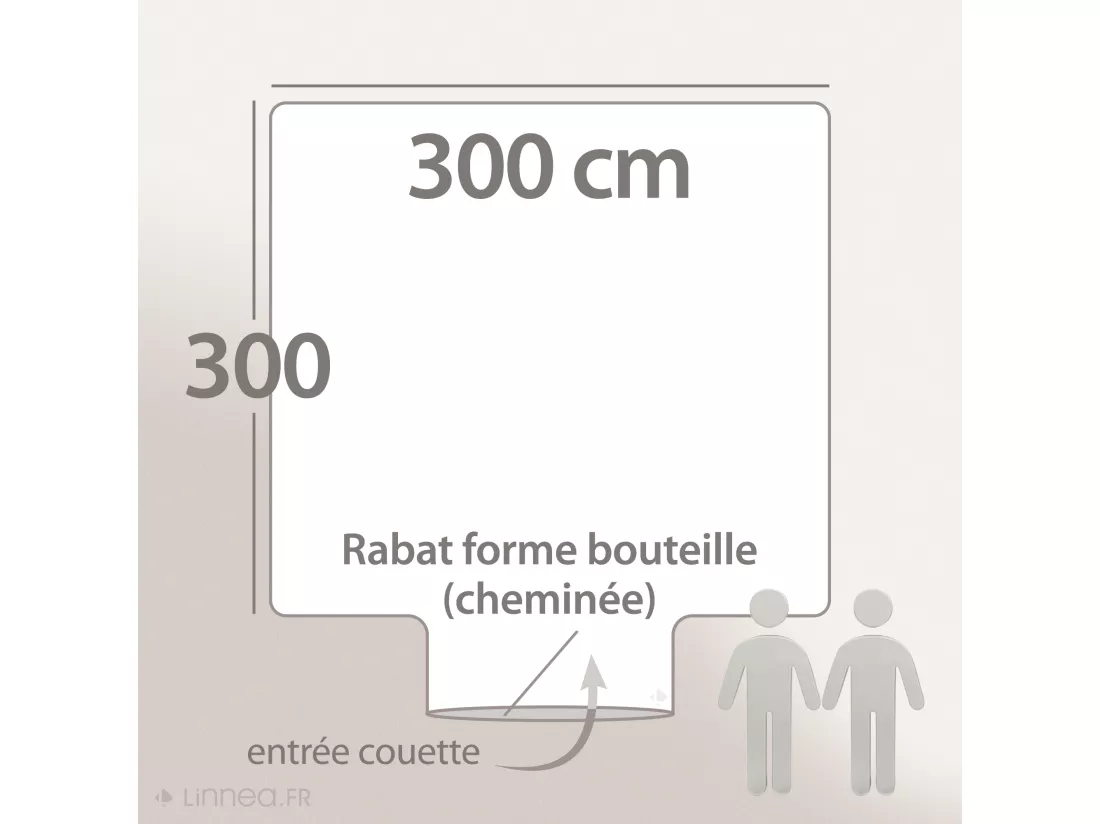 Housse de couette uni 300x300 cm coton ALTO Blanc