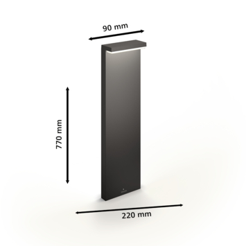 Philips tuinpaal Bustan antraciet 1x3,8W 77 cm