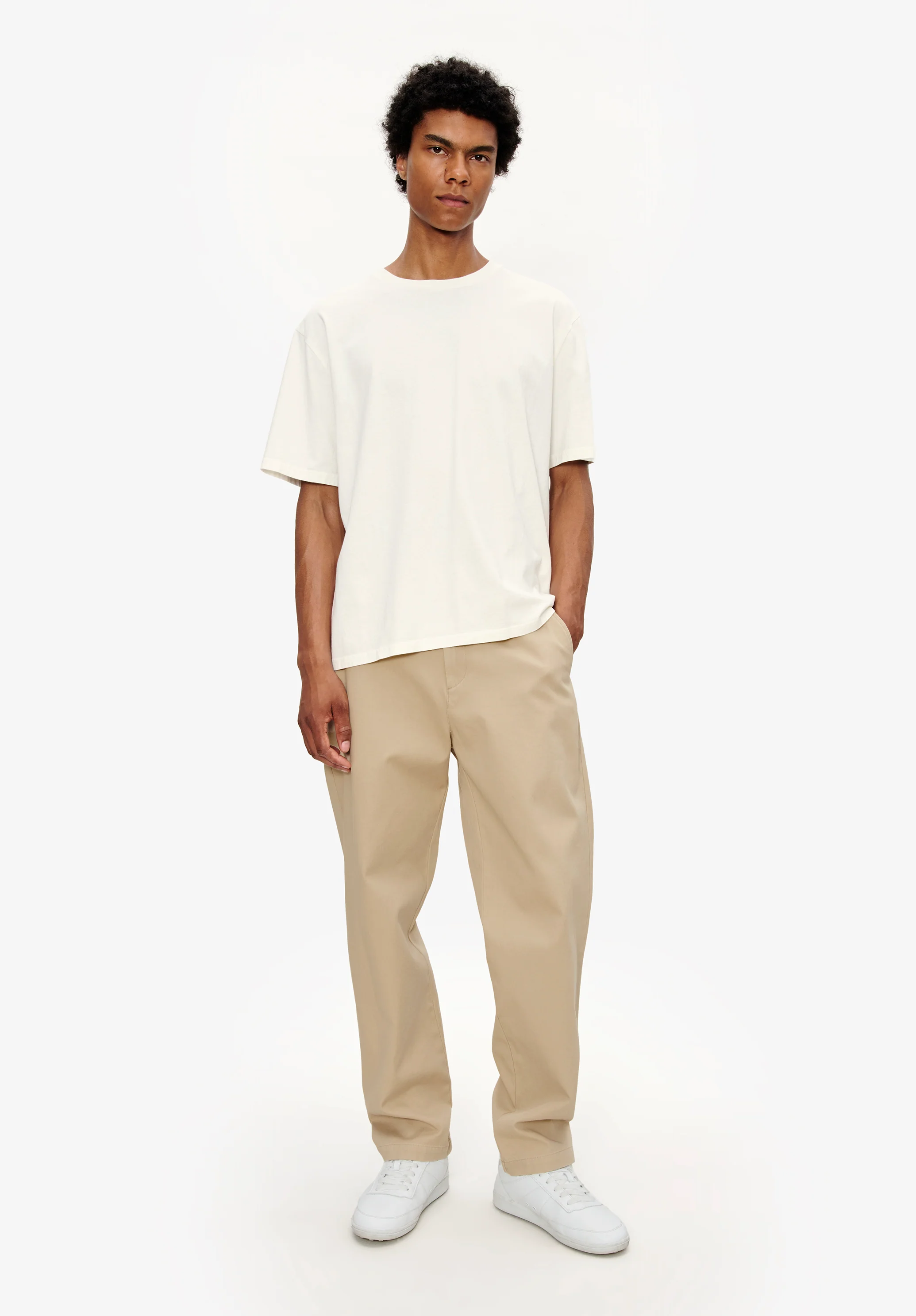 T-shirt délavé ample - Blanc casse
