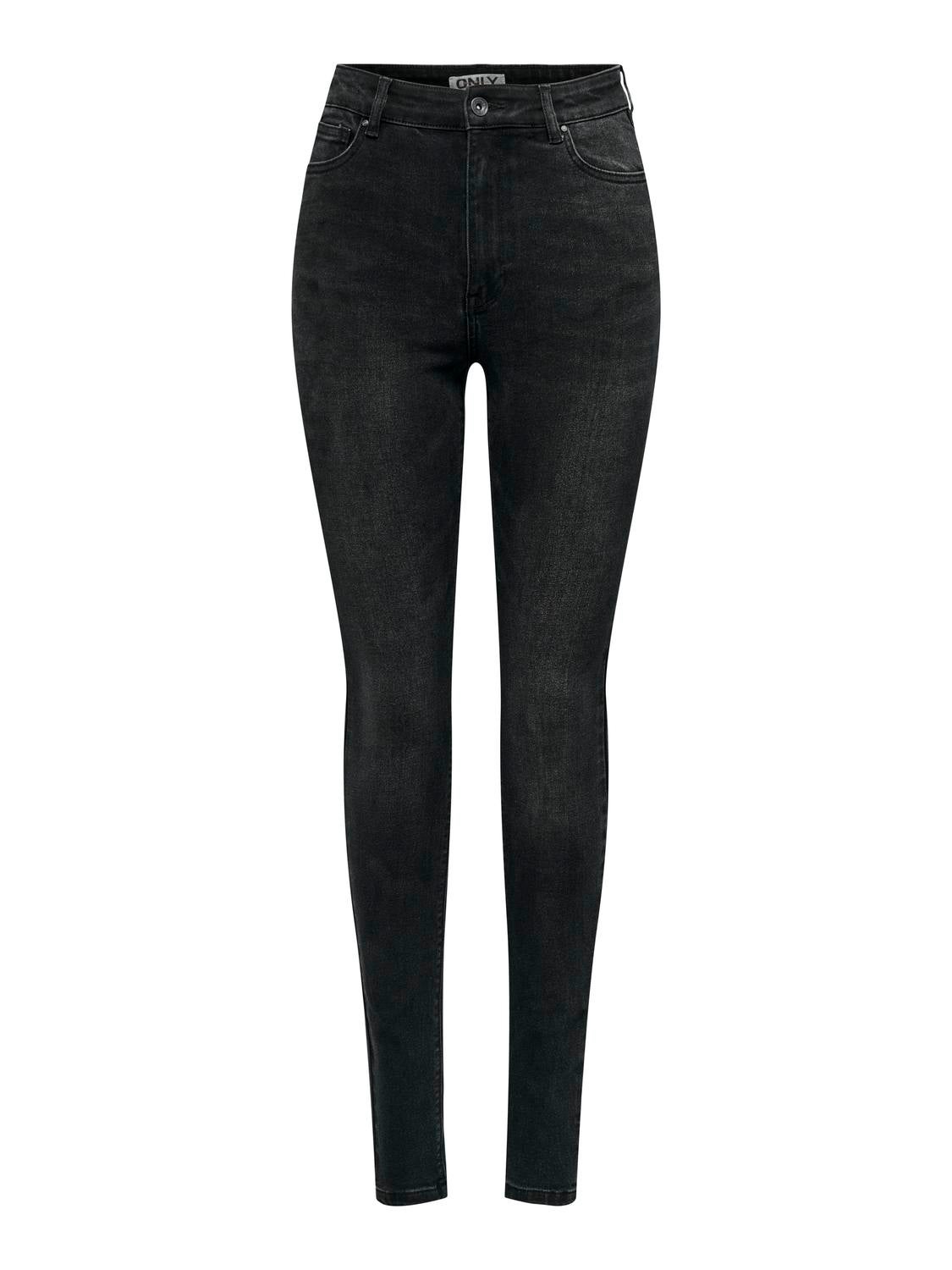 ONLLUNA Hohe Taille Skinny Fit Jeans Black