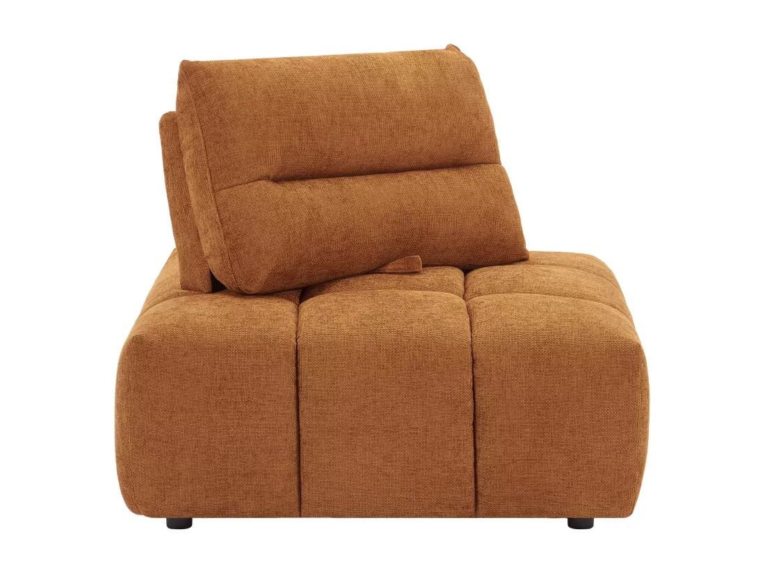 Fauteuil d'angle dossier avance-recule en tissu texturé terracotta APOLIU