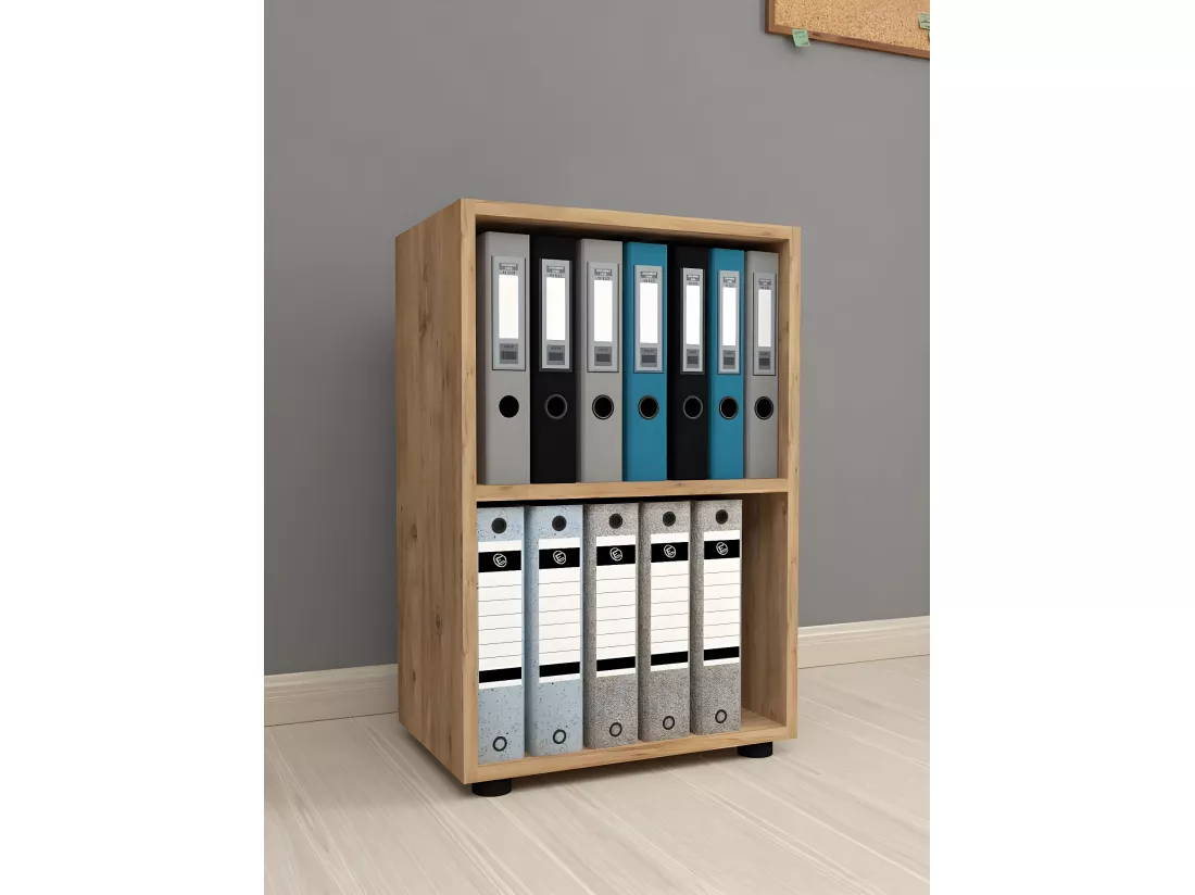 Étagère de bureau en bois Étagère à dossiers Ulas 2f
