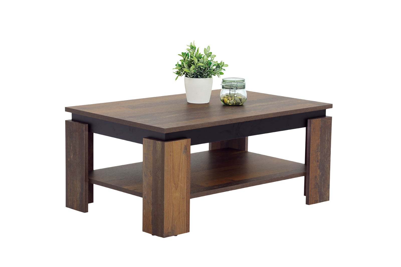 Couchtisch TIM II 90 x 60 cm Old Wood /schwarz