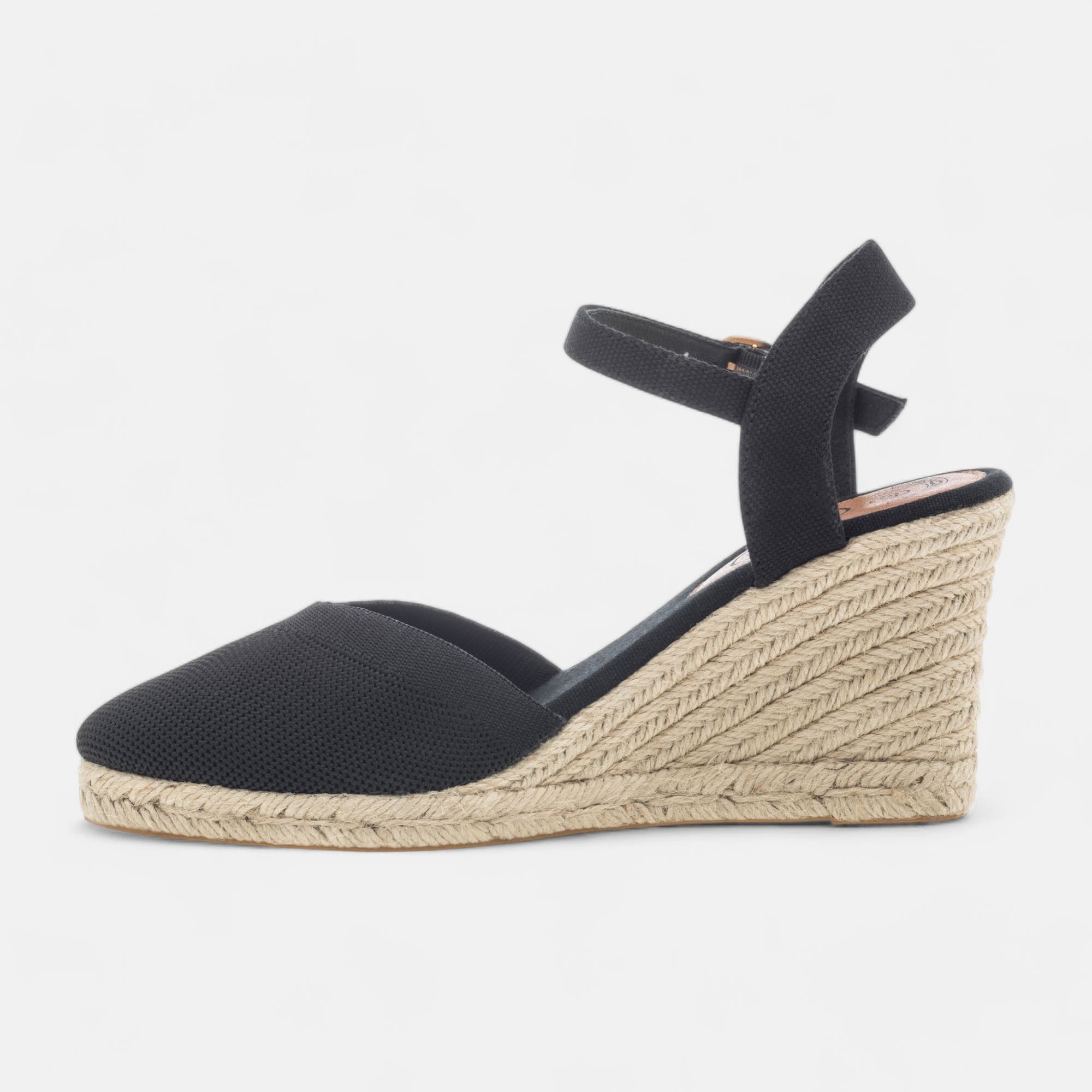 Espadrilles à talon compensé Femme noir