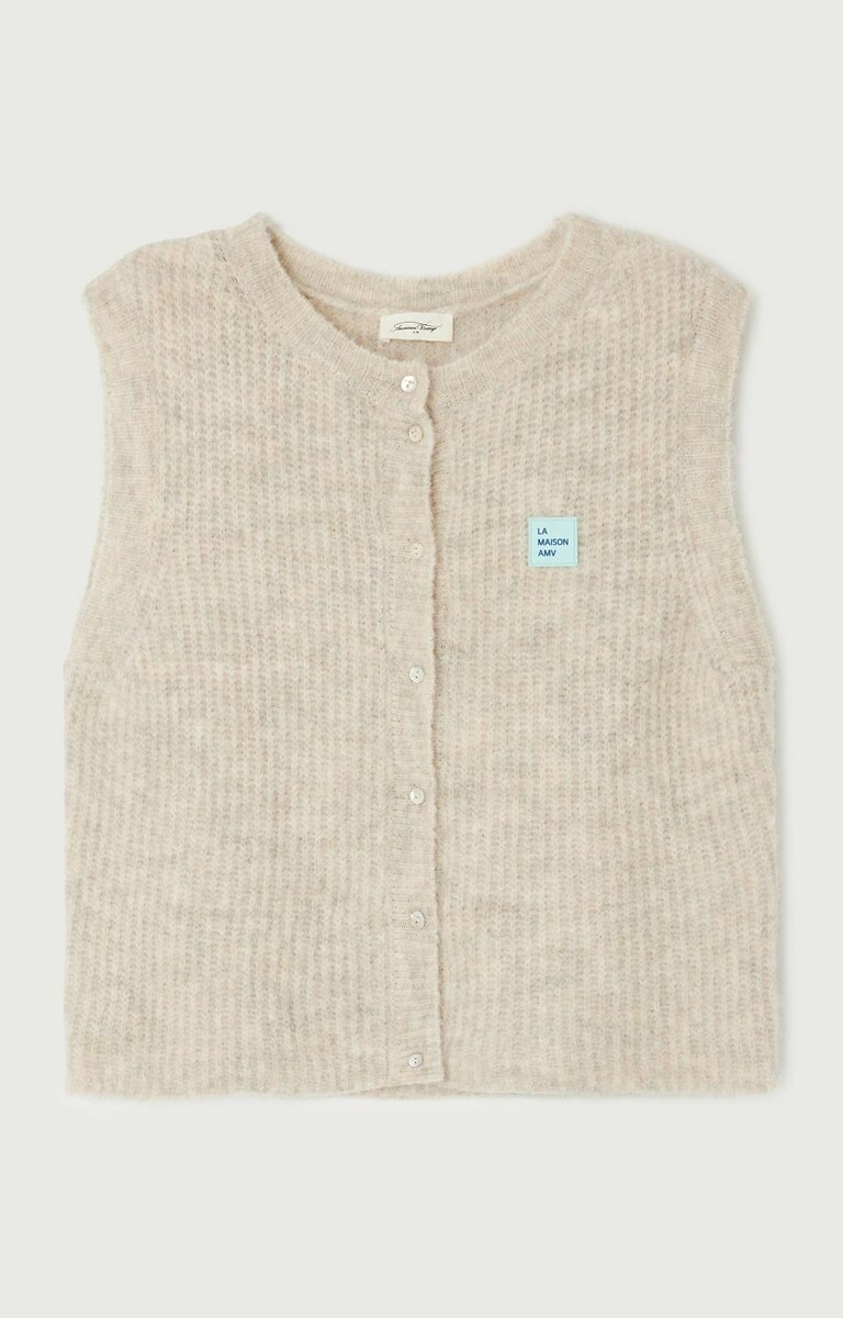 Cardigã sem mangas com gola redonda da AMERICAN VINTAGE<br>LESTE