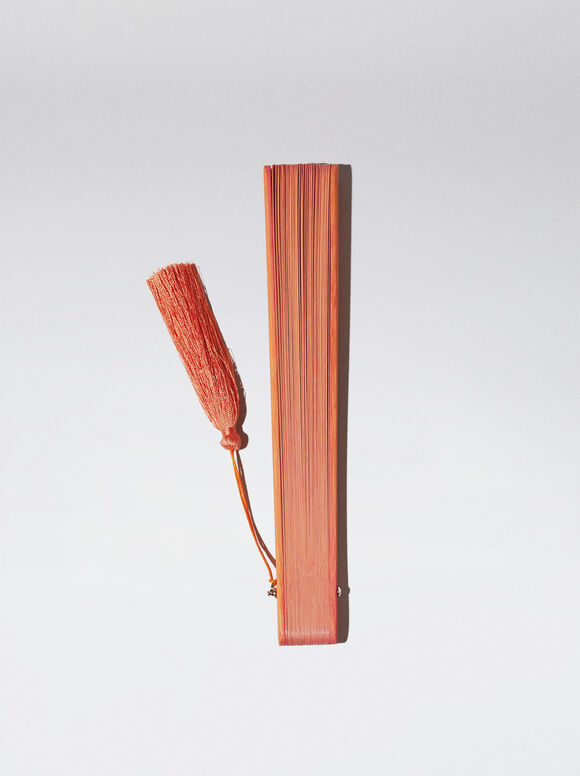 Leque de bambu perfurado - Rosa