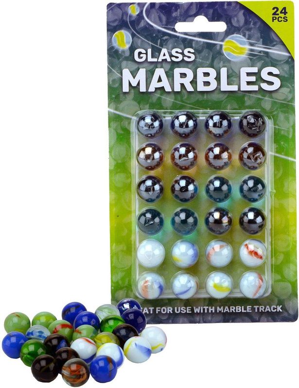 Johntoy - Knikkers Junior - 16 Mm - Glas - 24 Stuks