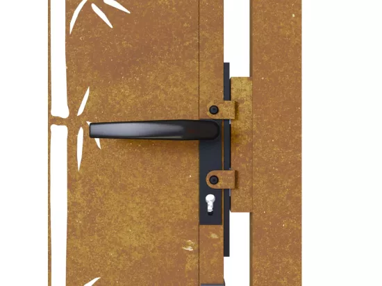 Portail de jardin 105x155 cm acier corten design de bambou