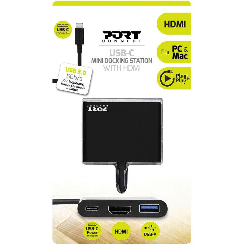 Station d’accueil universelle USB-C 3 ports PORT
