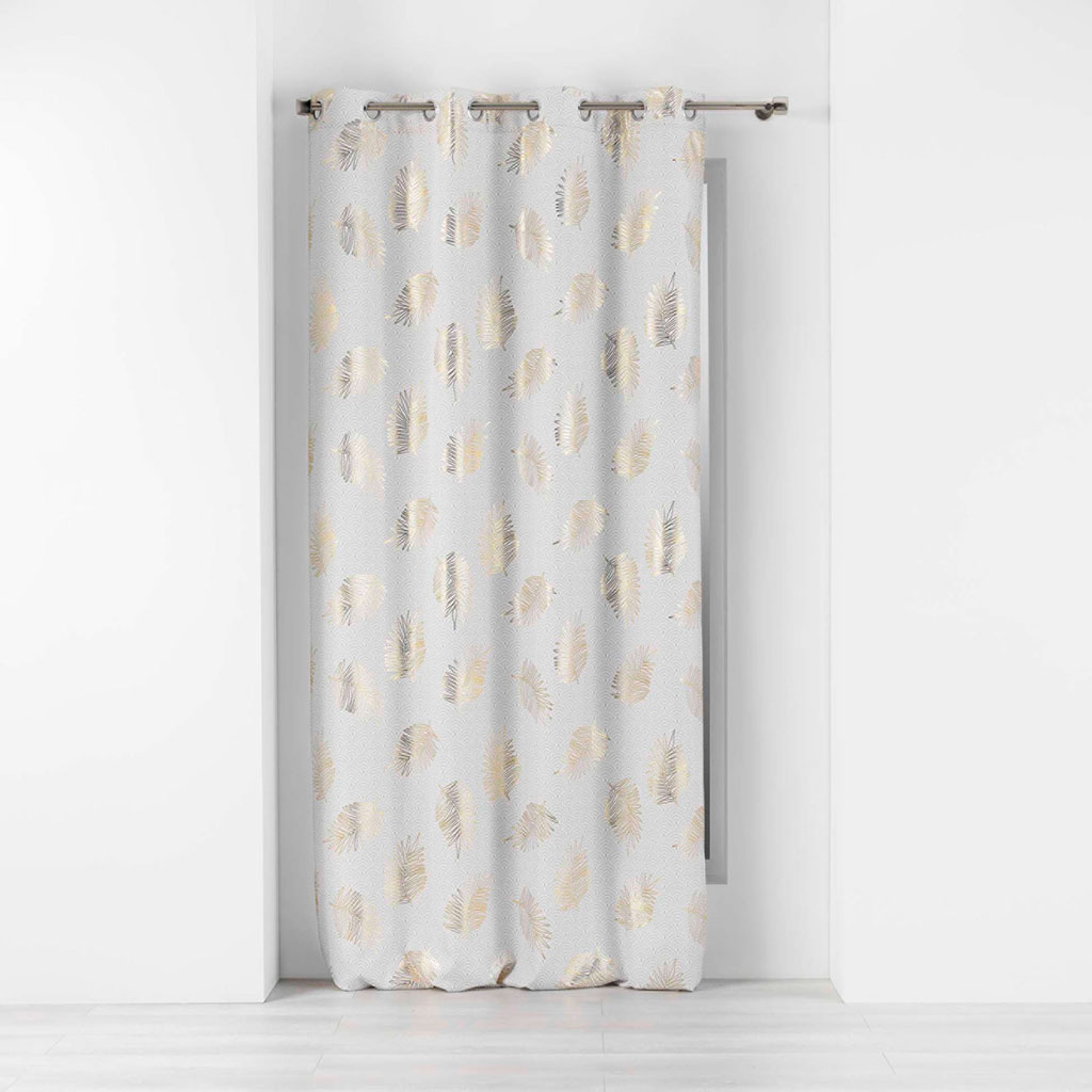 Rideau imprimé à œillets polyester SUNNY doré 140x260cm