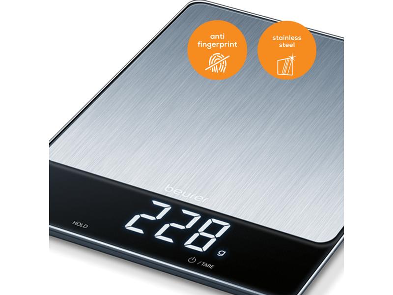 Beurer Küchenwaage KS34 XL Silber Küchenwaage aus Edelstahl