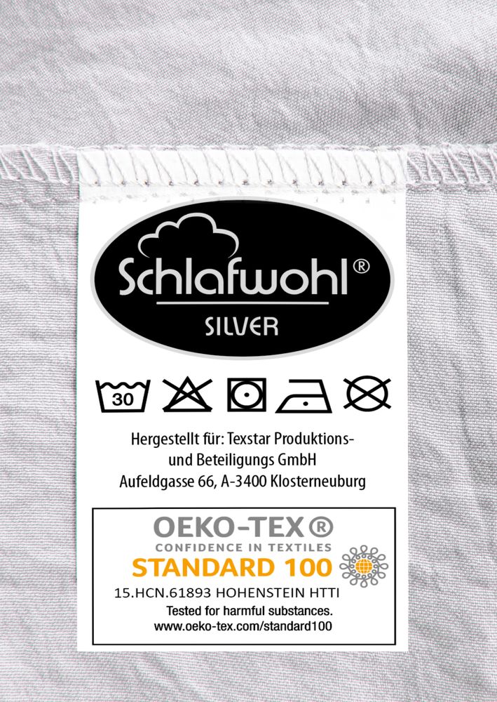 SCHLAFWOHL SILVER • Enzym Bettwäsche 135 x 200 cm / 140 x 200 cm • warmer und weicher silberner Bettbezug• mit atmungsaktivem Kissenbezug 80 x 80 cm / 70 x 90 cm