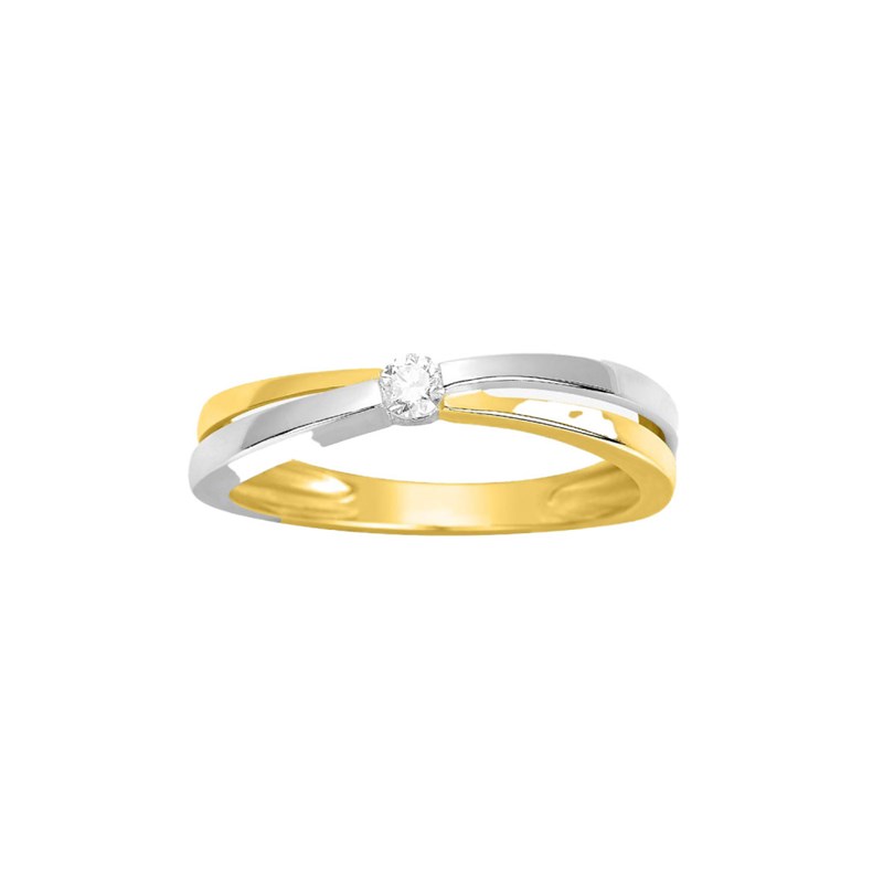 Bague Femme - Or 18 Carats - Diamant 0,07 Carats