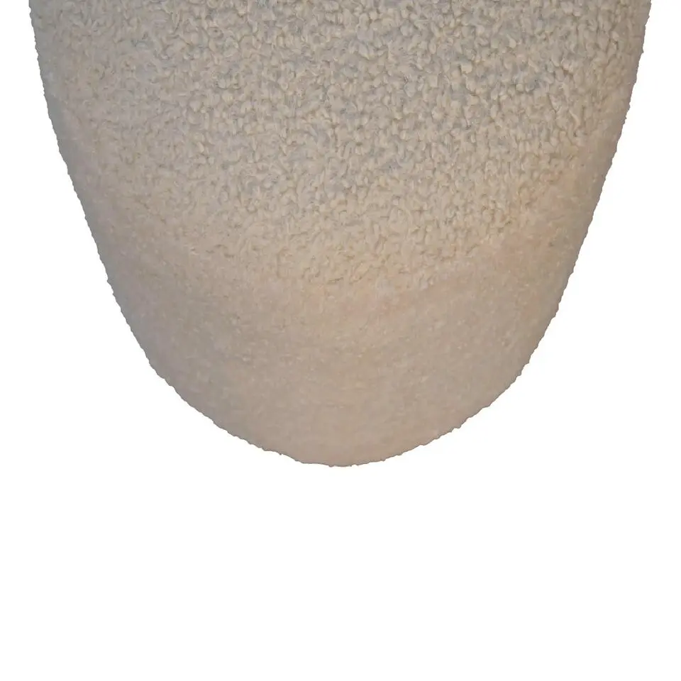 Bekleed Boucle Crème Ronde Poef