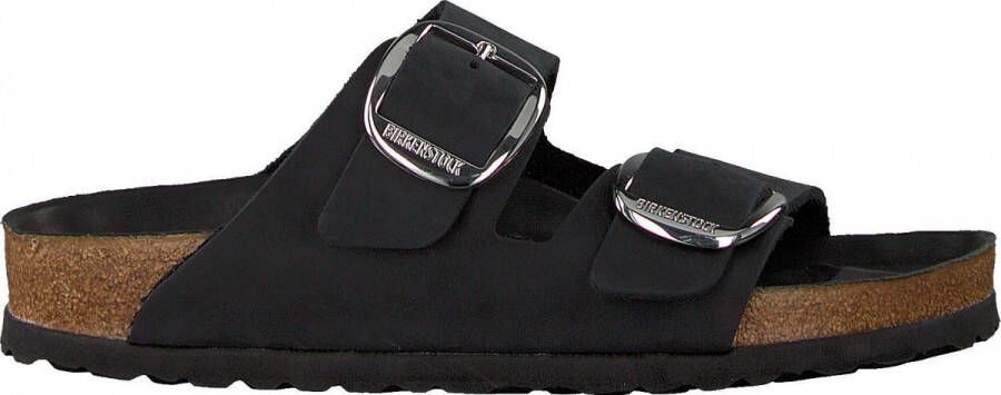 Birkenstock Damessandalen Arizona Big Buckle Natural Leather Oiled Etroit Zwart Dames