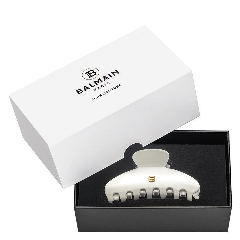 Balmain Cellulose Acetate Pince À Cheveux Medium Hairclip White