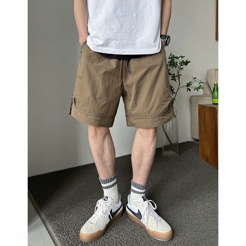 GRAYCIOUS - Hoge taille, effen, wijde pijpen shorts