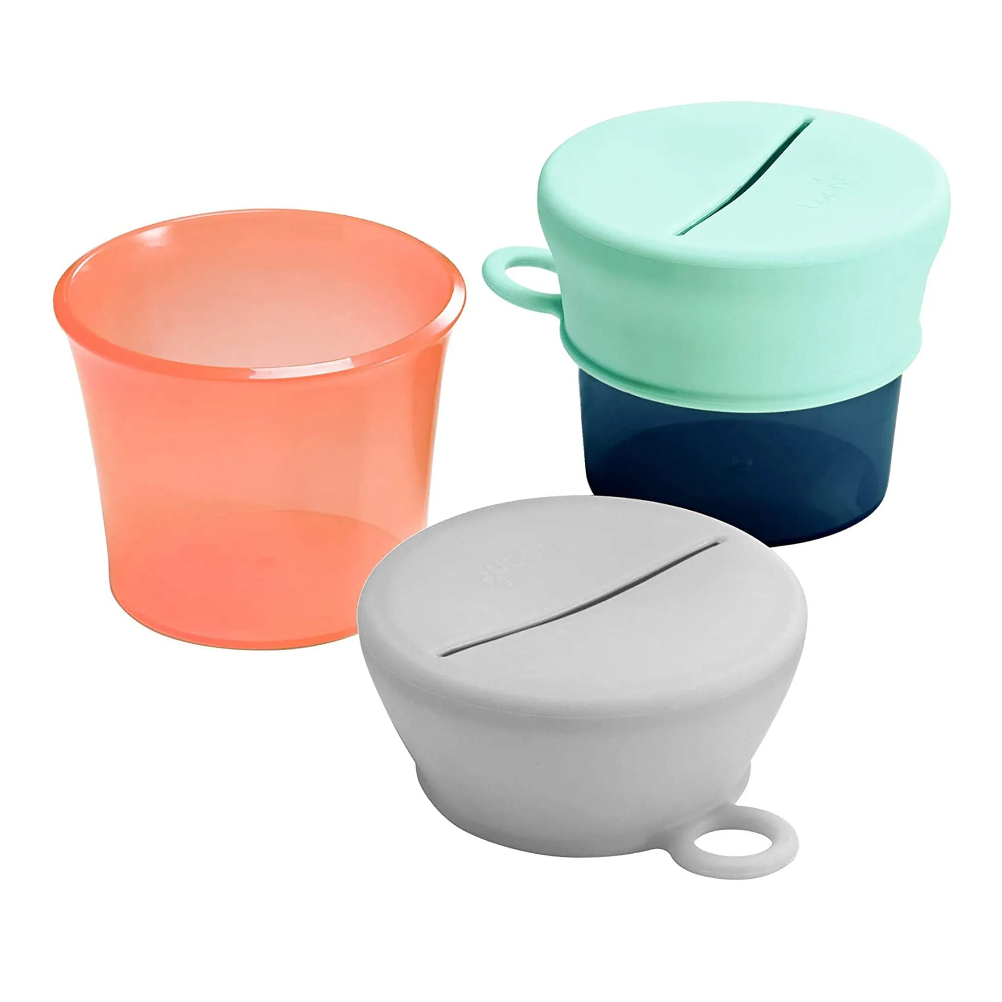 Boon Bol à Collation avec Couvercle en Silicone - Marine  Orange