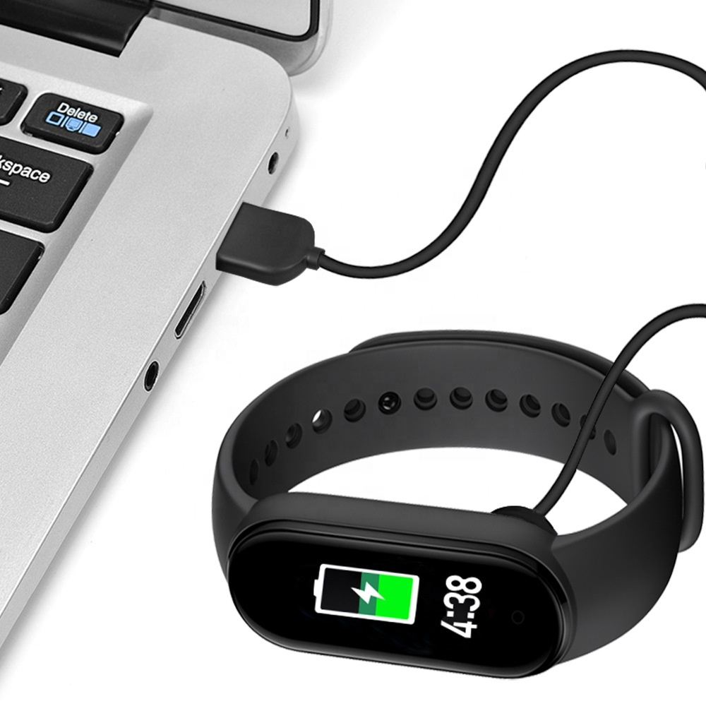 (40cm) Magnetisches USB Ladekabel für Xiaomi Mi Band 5 / 6 / 7 - Schwarz