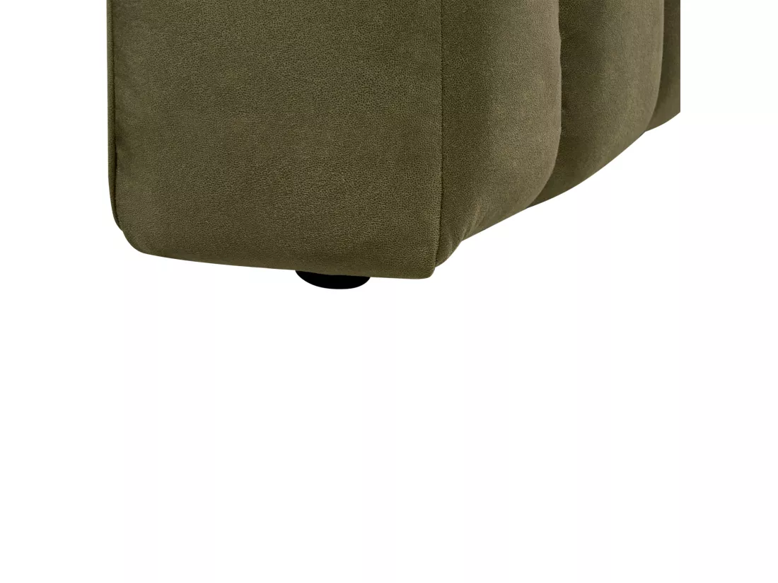 Chaise longue côté droit en velours vert olive LANNILS