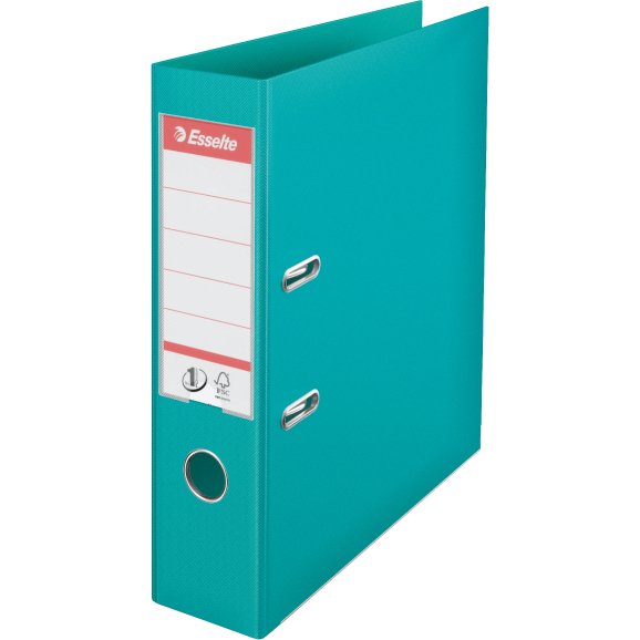 Classeur à levier cartonné Esselte N°1 Power Vivida A4 - Dos de 7,5 cm turquoise