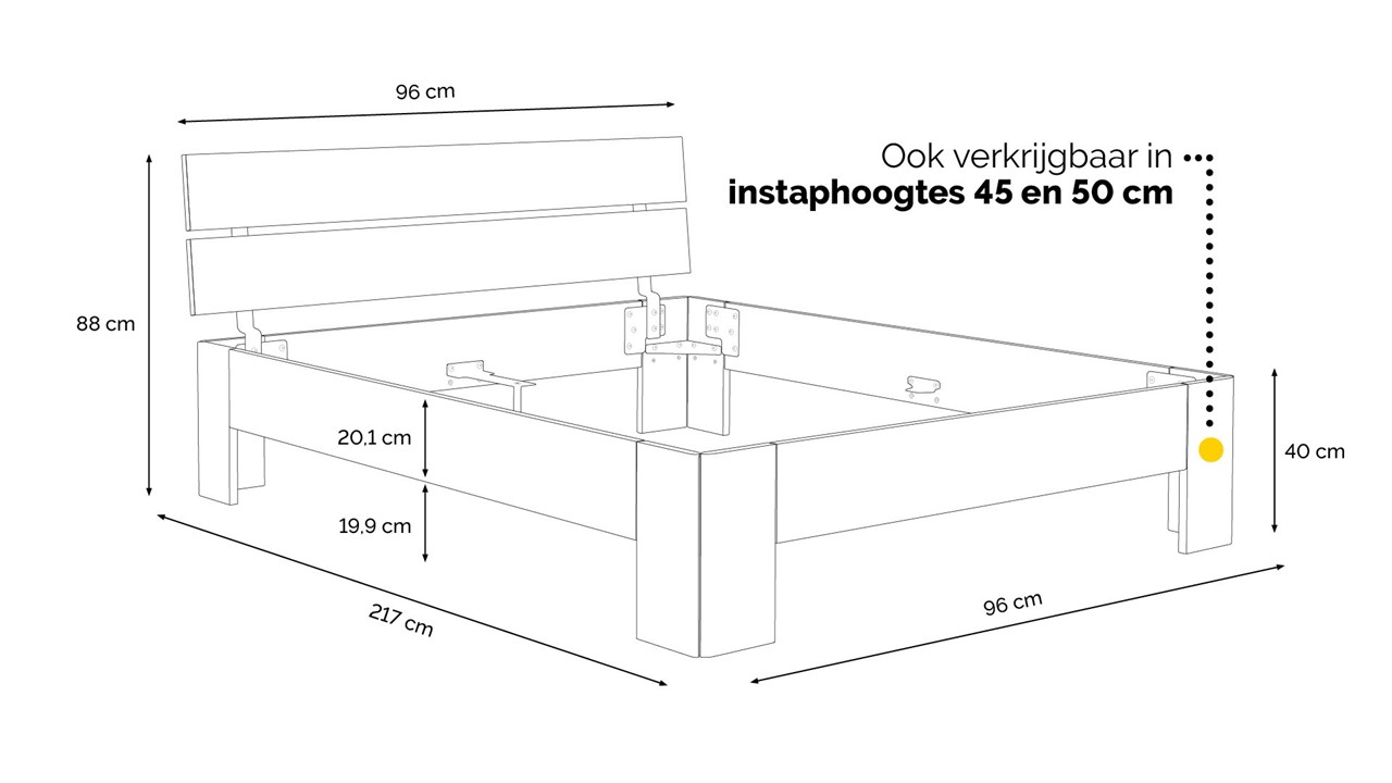 Bed Fresh met hoofdbord zwart